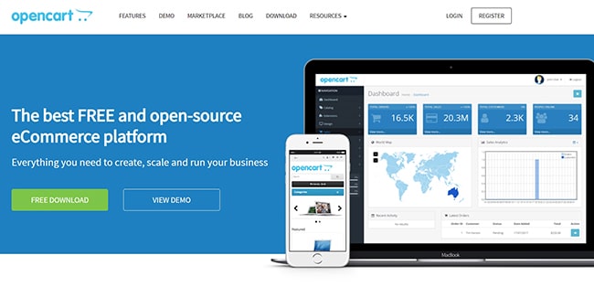 Nền tảng miễn phí Opencart