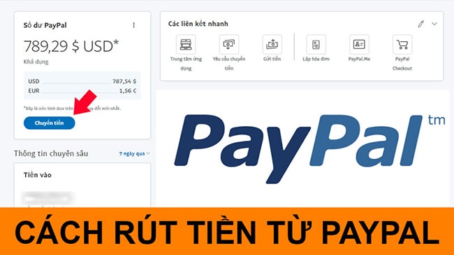 Cách rút tiền từ paypal về thẻ Visa