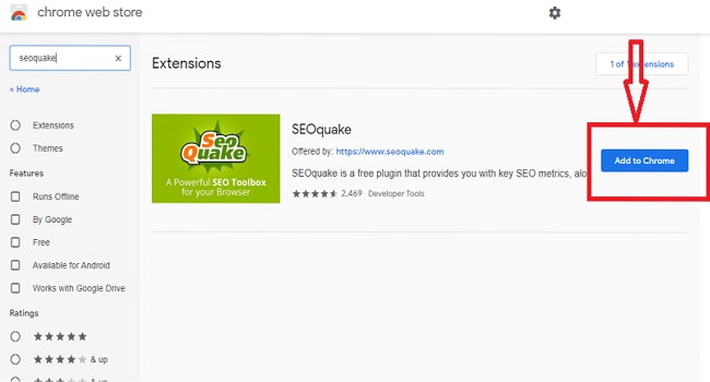 Cài đặt seoquake add on chrome 