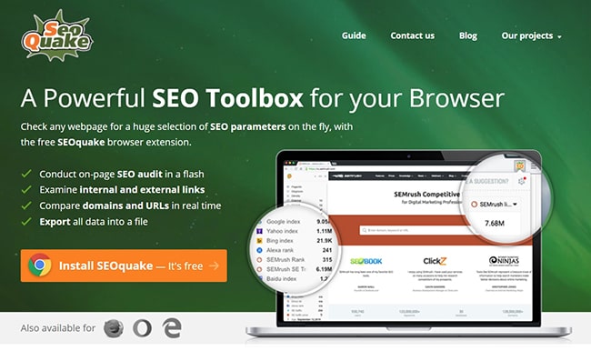 Cài đặt SEOquake trên Chrome