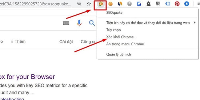 Cách xóa SEOquake