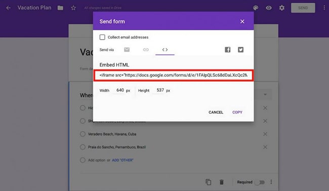Nhúng Google Form vào website WordPress