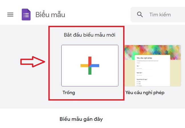 Tạo Google Form mới