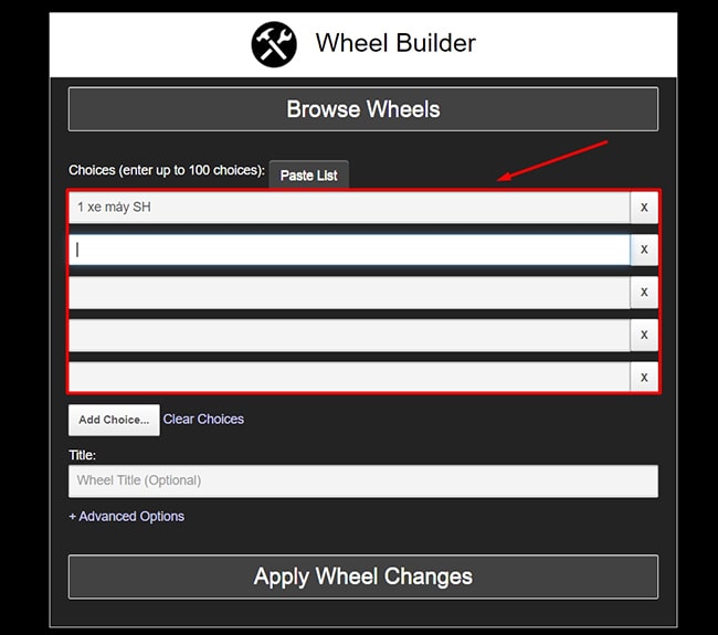 Tạo vòng quay may mắn bằng Wheel decide