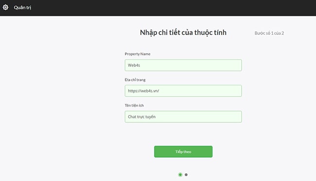 Nhập chi tiết thuộc tính trong Quản trị Tawto