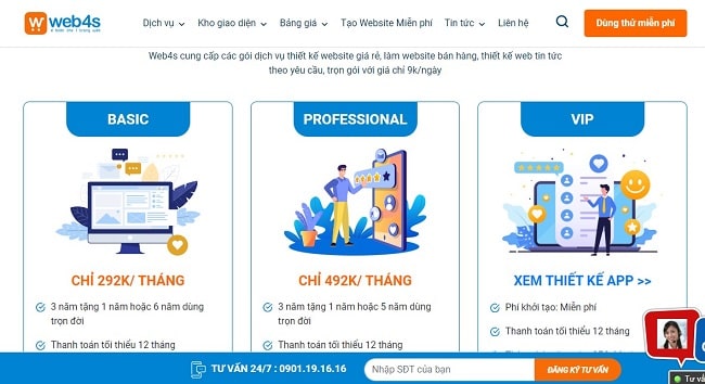 Chi phí thiết kế website tại Vĩnh Phúc