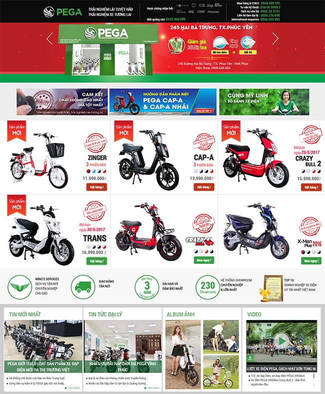 Mẫu thiết kế web xe đạp điện 2
