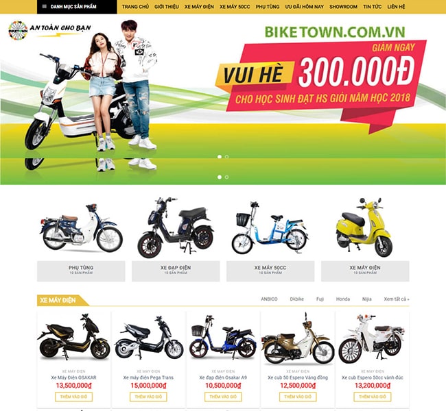 Mẫu thiết kế web xe đạp điện 5