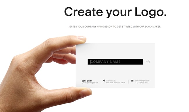 Thiết kế logo online free trên SquareSpace