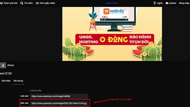Lấy URL ảnh