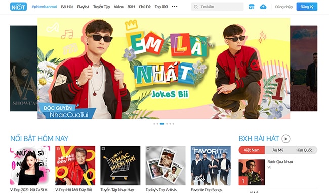 Web tải nhạc miễn phí NhacCuaTui