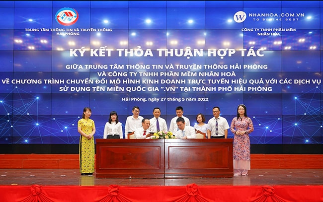Lễ ký kết thỏa thuận hợp tác giữa Nhân Hòa và Trung tâm TT và TT Hải Phòng 