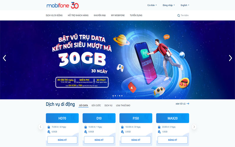Mẫu website công ty viễn thông chuyên nghiệp