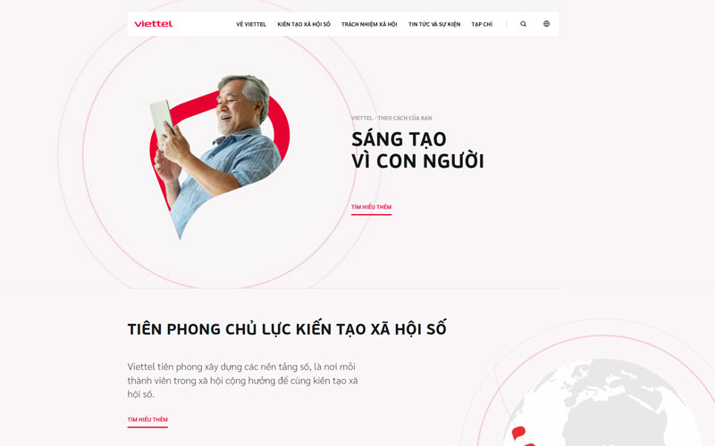 Mẫu trang web công ty viễn thông tối giản