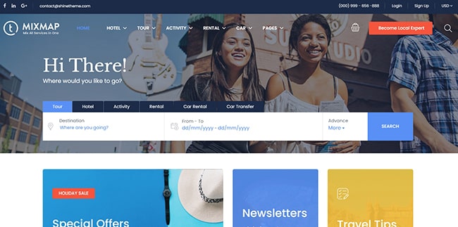 Mẫu web du lịch chuẩn SEO