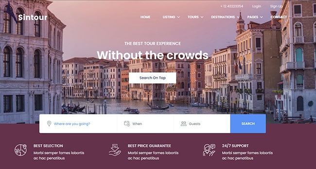 Mẫu website du lịch chuẩn