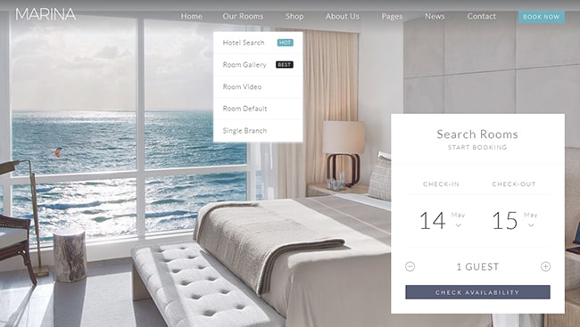 Mẫu website đặt phòng khách sạn uy tín, hiện đại
