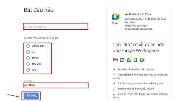 Tạo email tên miền riêng