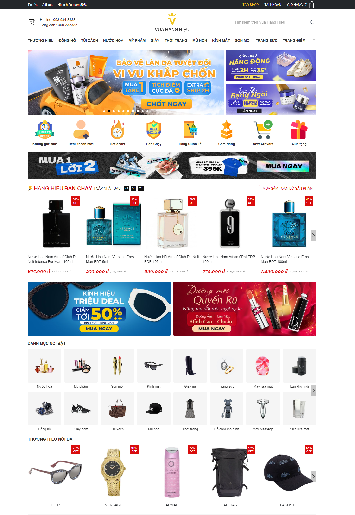 Mẫu website hàng xách tay, hàng order cao cấp