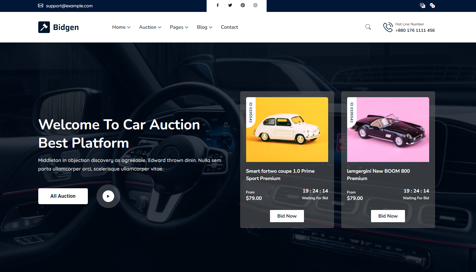 Mẫu thiết kế website công ty đấu giá, đấu thầu, mua hàng trực tuyến