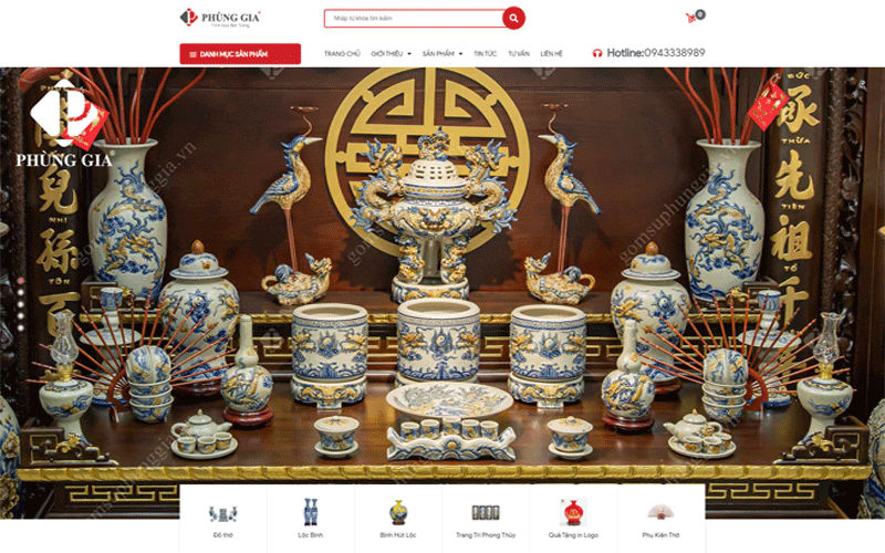 Mẫu thiết kế website bán đồ thờ cúng ấn tượng