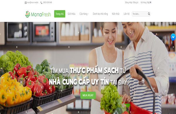 Giao diện thiết kế website bán hàng nông sản được ưa chuộng