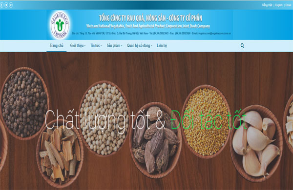 Mẫu thiết kế website bán hàng nông sản độc đáo