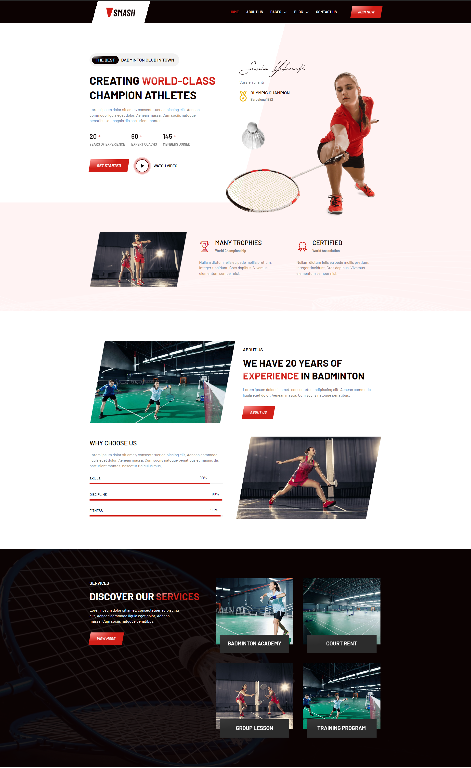 Mẫu website dành cho cửa hàng bán cầu lông