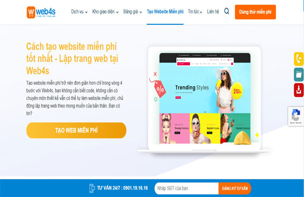 hướng dẫn tạo website miễn phí