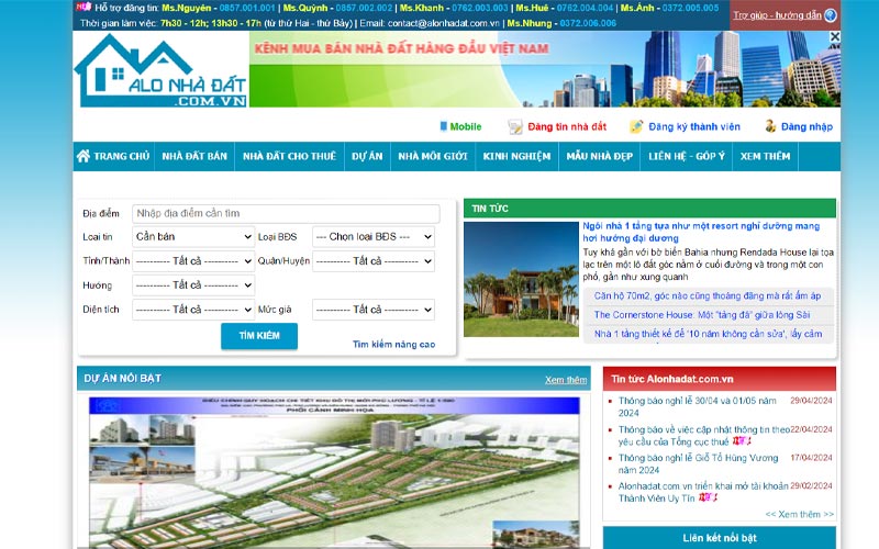 Trang Web bất động sản uy tín batdongsan.com.vn