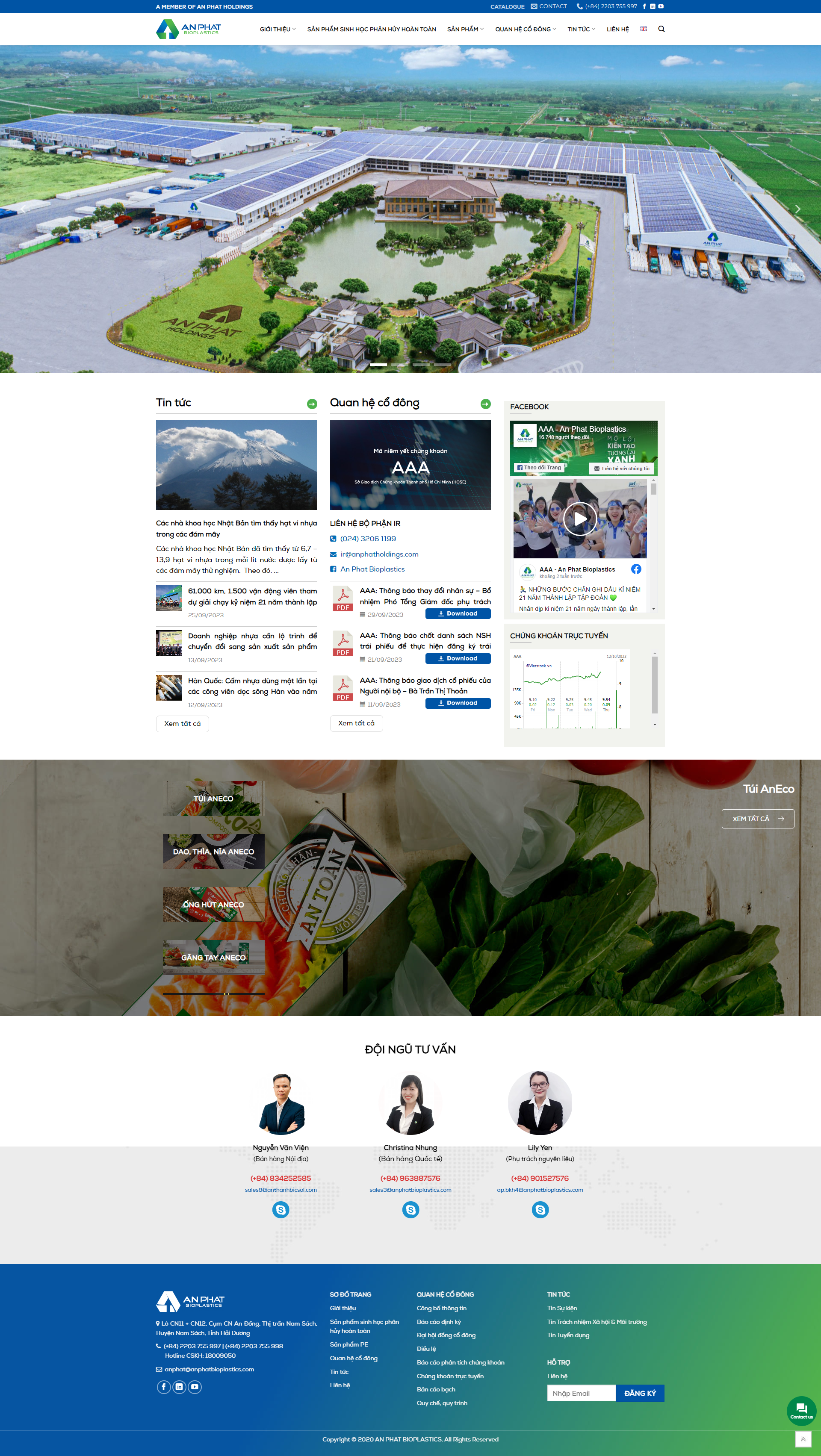 Mẫu website công ty sản xuất nhựa An Phát