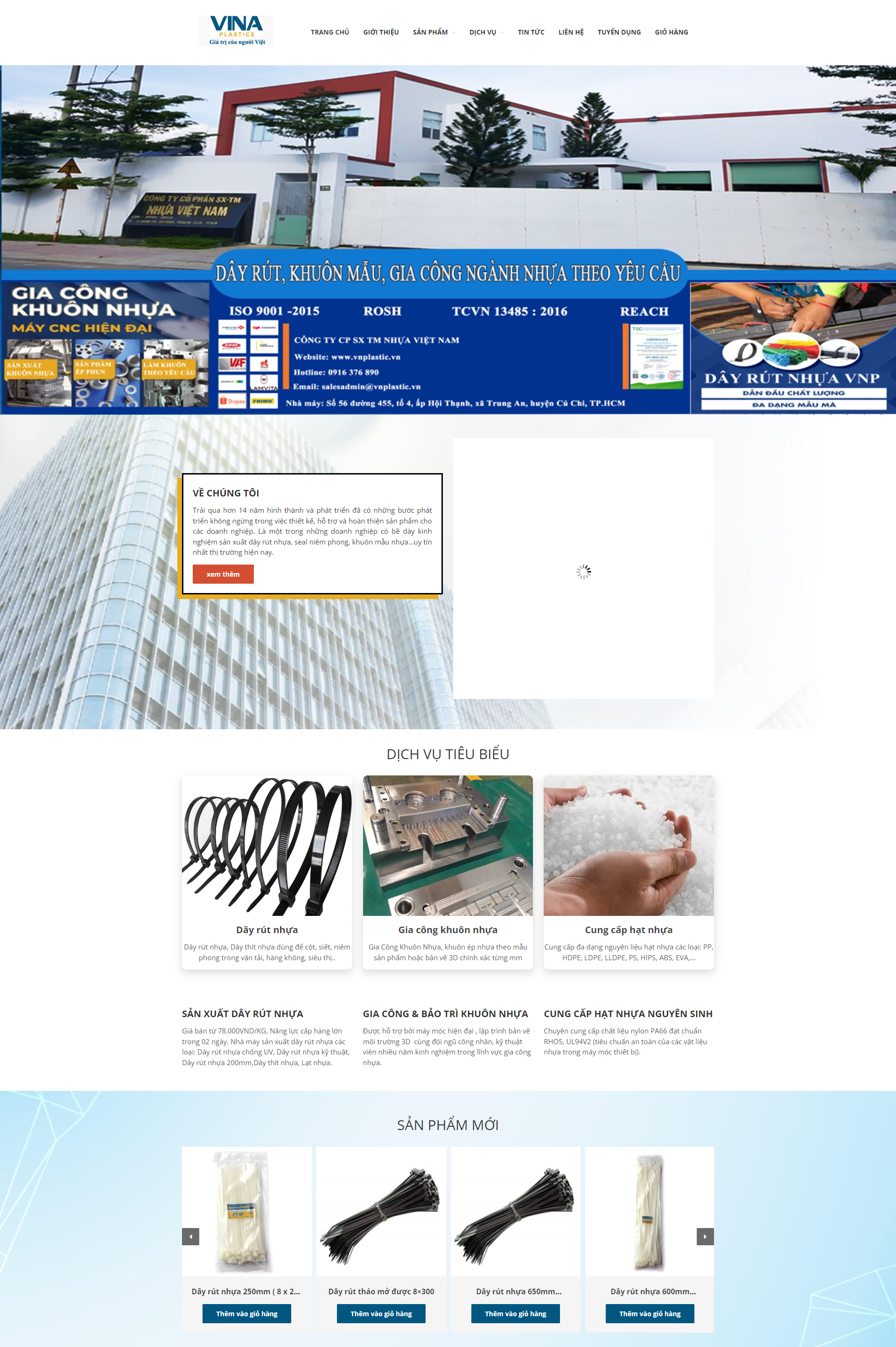 Mẫu website công ty sản xuất nhựa Vina Plastic