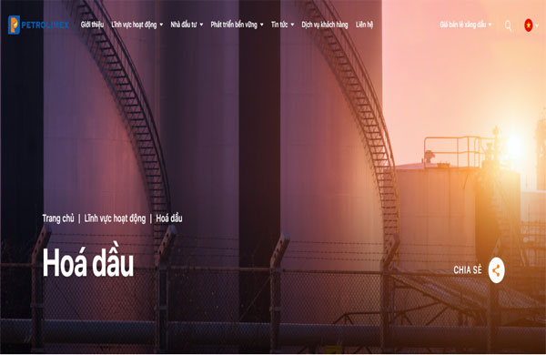 giao diện website dầu nhớt hiện đại 
