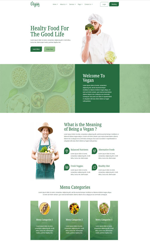 Mẫu thiết kế website bán đồ chay