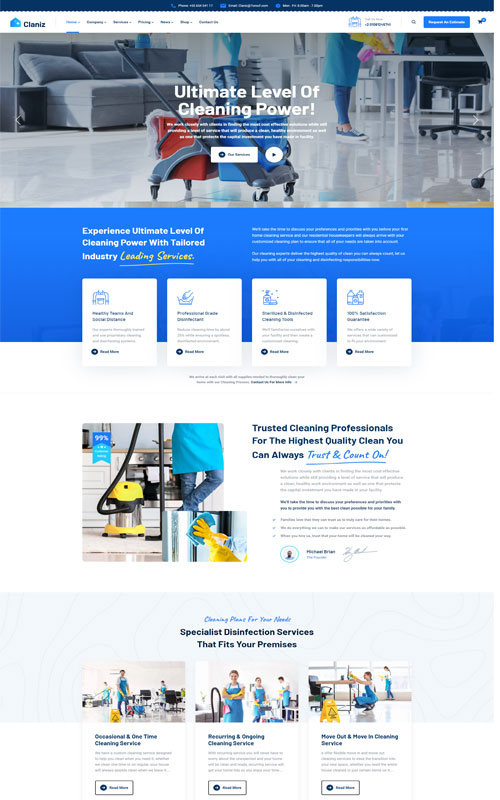 Mẫu website dịch vụ giúp việc ấn tượng