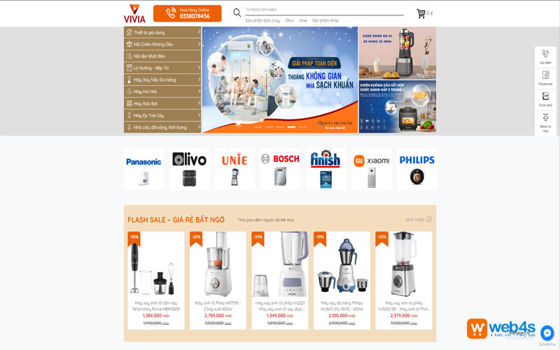 Template thiết kế website điện tử bán lẻ hiện đại 