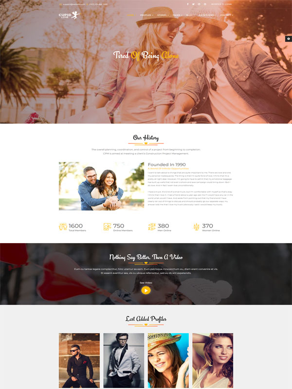 Mẫu giao diện website hẹn hò, kết bạn trực tuyến đẹp mắt