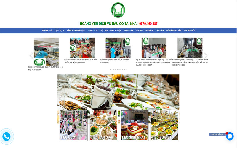 Thiết kế web dịch vụ nấu cỗ tại nhà chuẩn SEO 
