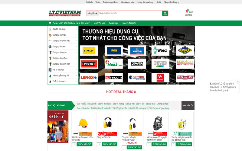 Mẫu thiết kế web dụng cụ bảo hộ lao động 
