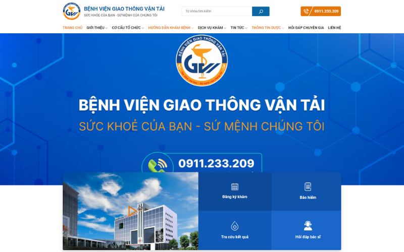 Mẫu thiết kế website bệnh viện 