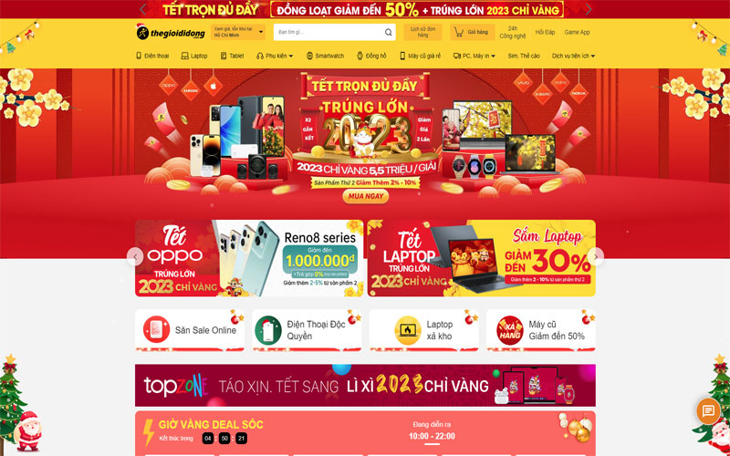 website thương mại điện tử thế giới di động 