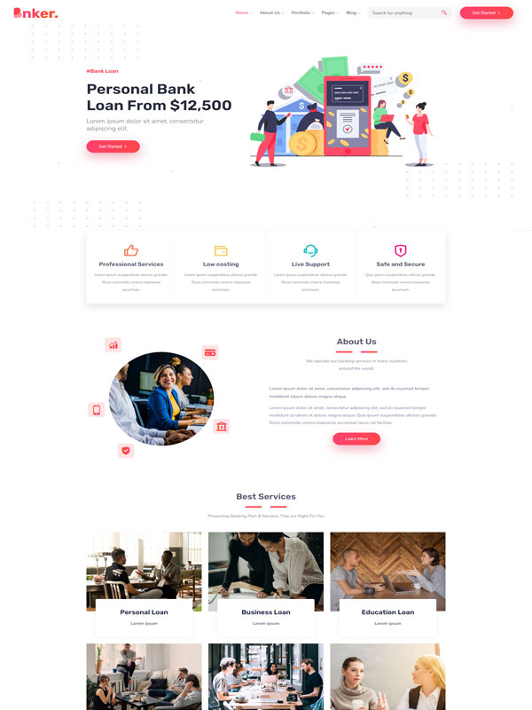 Mẫu thiết kế website ngân hàng, tài chính chuyên nghiệp
