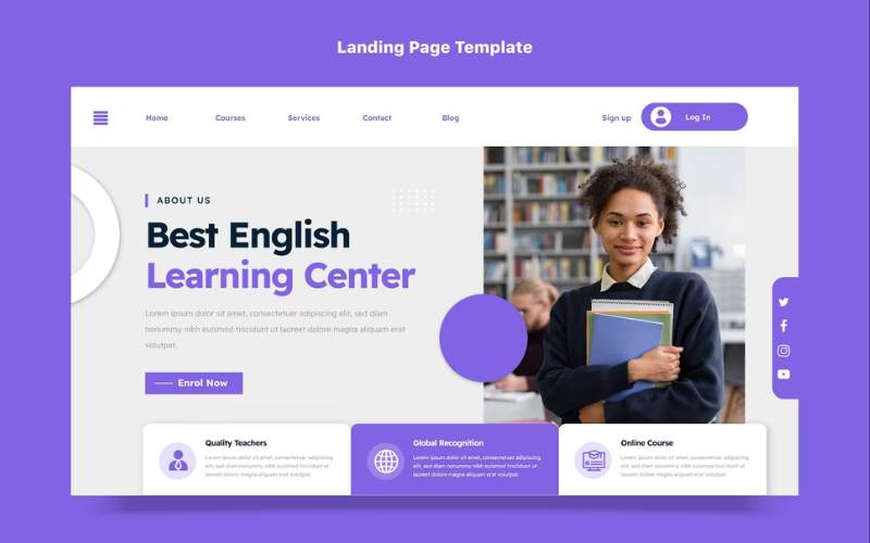 Mẫu thiết kế website trung tâm ngoại ngữ
