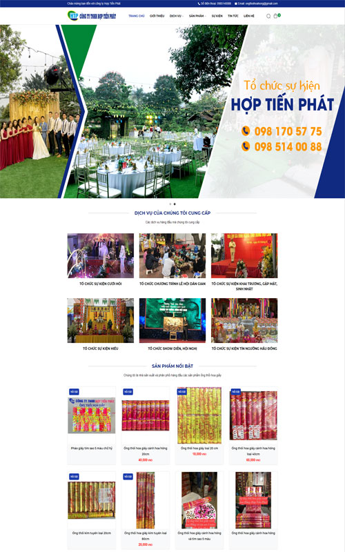 Tham khảo mẫu thiêt kế website tổ chức sự kiện 